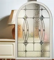 Decorative glass design for composite doors