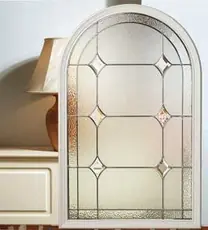 Decorative glass design for composite doors