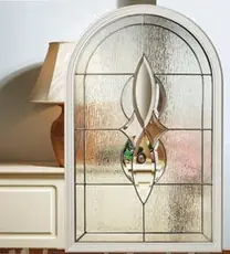 Decorative glass design for composite doors
