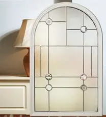 Decorative glass design for composite doors