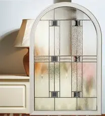 Decorative glass design for composite doors