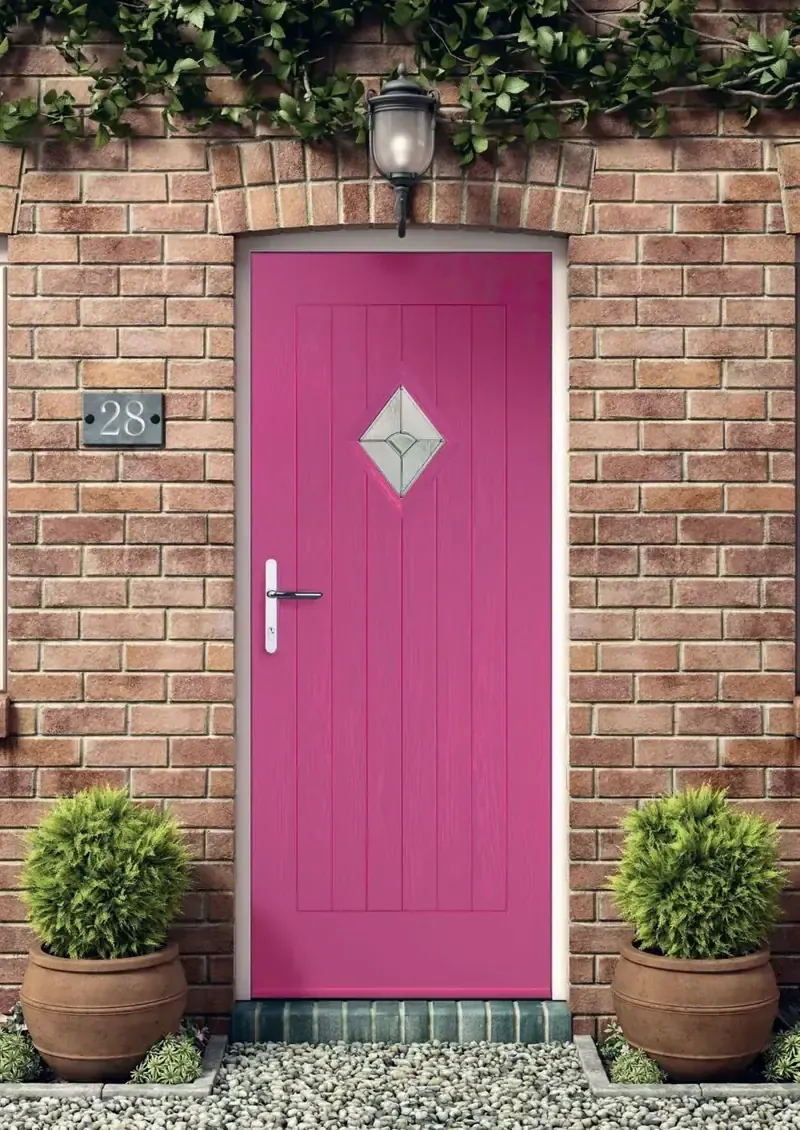 Coloured composite front door